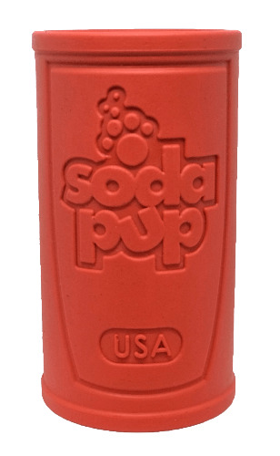 SP Retro Soda Can Durable Rubber Chew Toy and Treat Dispenser - Large - Red - Retro Soda Can - red