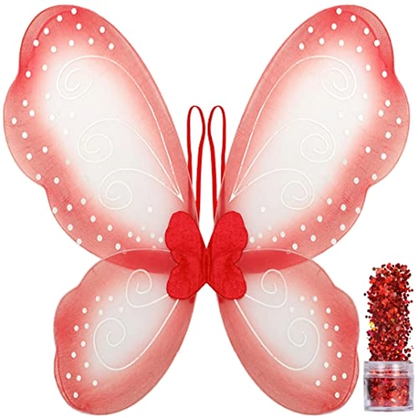 Funcredible Butterfly Wings - Fairy Wings with Chunky Glitter Set - Butterfly Costume Accessories-Party Favors for Women