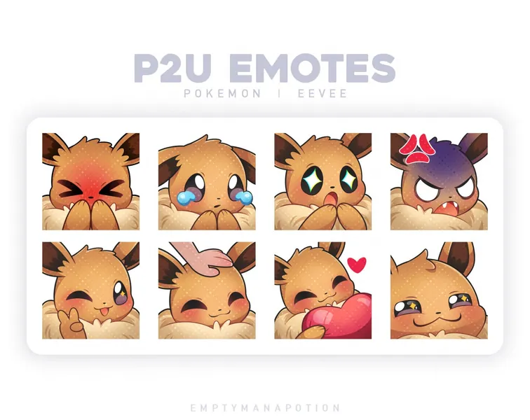 Eevee Emote Pack - Pokemon - Twitch, Discord, or Youtube