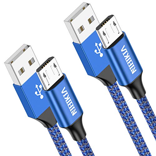 Cable Micro USB Largo,2 Pack[3m+3m] Carga Rápida Android Cable Android Nylon Movil Cables Cargador Compatible con Samsung S7 S6 S5 j7 j5 j3 Tablet Huawei Sony HTC Motorola Nexus LG PS4 - 3M+3M