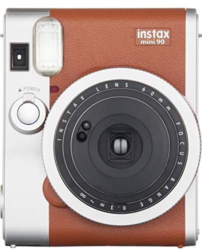 instax Fujifilm Mini 90 Neo Classic, Marrón/Plata - Marrón/ Plata - Cámara Classic