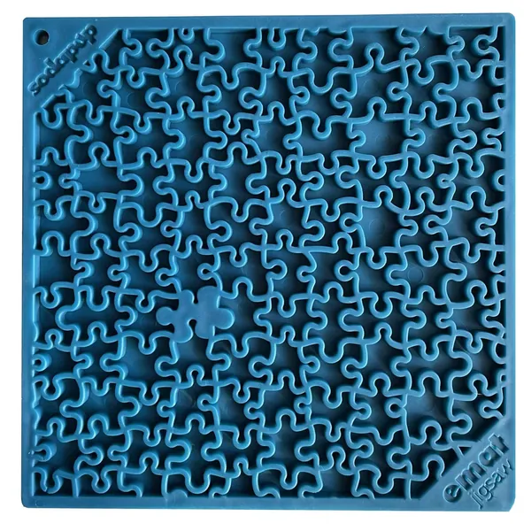 Jigsaw Design eMat Enrichment Lick Mat - Jigsaw Puzzle E-mat - Blue