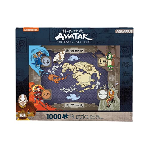 AQUARIUS Avatar Map Puzzle (1000 Piece Jigsaw Puzzle) - Officially Licensed Avatar: The Last Airbender Merchandise & Collectibles - Glare Free - Precision Fit - Virtually No Puzzle Dust - 20x28 Inches