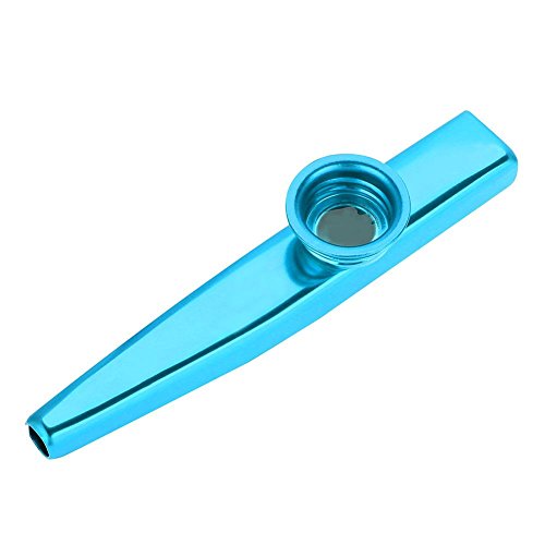 Metal Kazoo Musical Instruments, A Good Companion for Guitar Durable Metal Kazoo Flute Mouth Music Instrument Accessory Kids Kazoo(Blue) - Blue