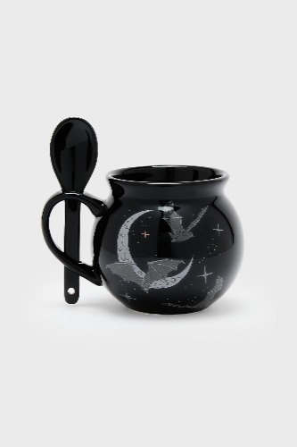 Kiro Mug & Spoon | One Size / Black / 100% Stoneware