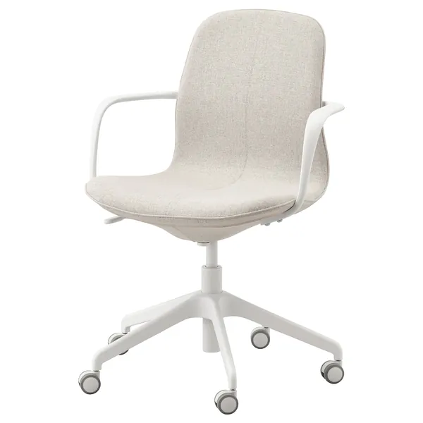 LÅNGFJÄLL Conference chair with armrests - Gunnared beige/white