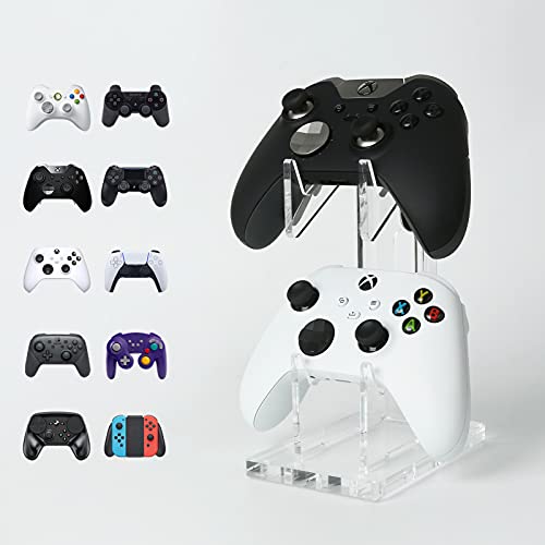 OAPRIRE Dual Controller Holder Gaming Accessories, Suitable for Almost All Controllers, Controller Stand for Xbox ONE PS4 PS5 STEAM PC (Crystal Clear) - Clear