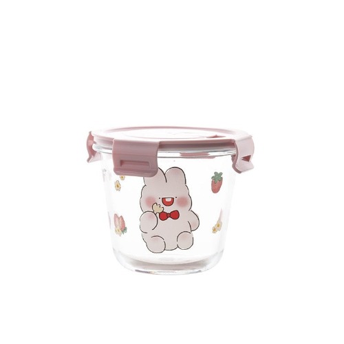 Kawaii Bunny Microwave Glass Bowl With Lid - Bunny