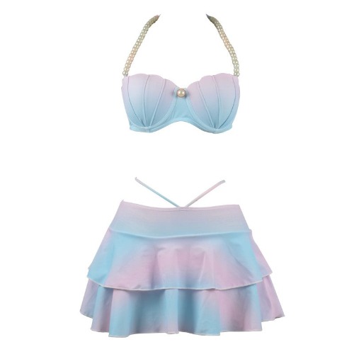Mermaid Shell Skirt Bikini - Short Skirt + Top / L