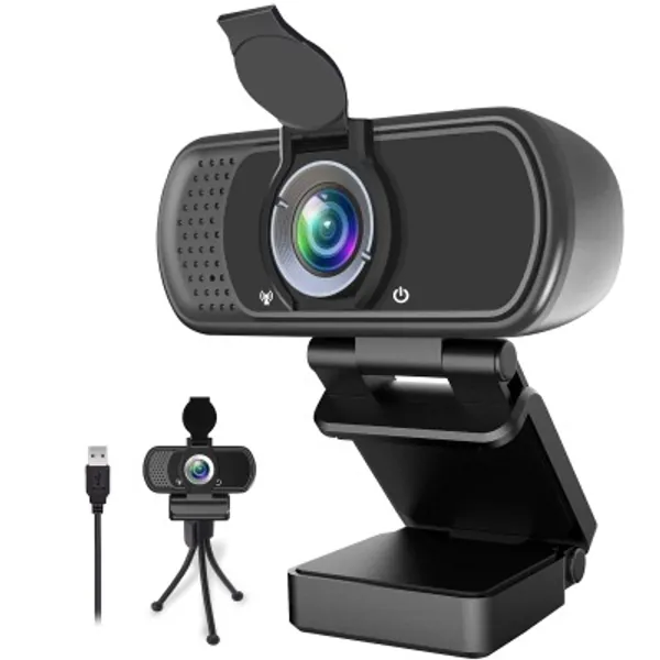 1080P Webcam,Live Streaming Web Camera with Stereo Microphone, Desktop or Laptop USB Webcam with 110 Degree View Angle, HD Webcam for Video Calling, Recording, Conferencing, Streaming, Gaming