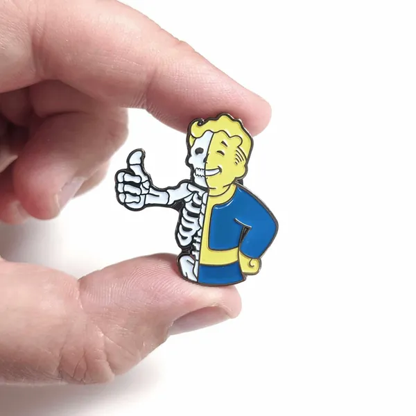 Vault Boy Skeleton Enamel Pin | Fallout | Vault Tech | Gaming