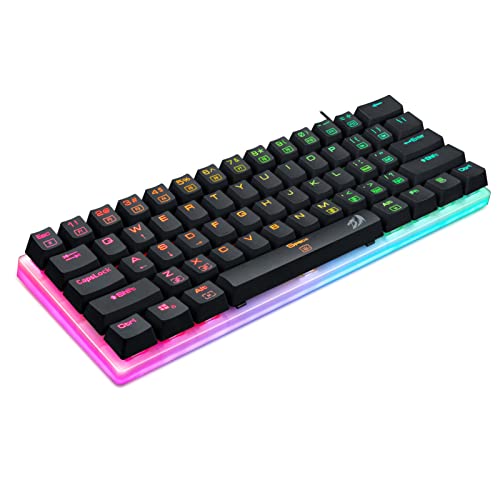 MEGA KEYBOARD: Redragon K605 Alien Giant Mechanical Gaming Keyboard, Super Big 61 Keys & Outemu Blue Switch, RGB LED Backlit Ergonomic Wired Type-C Full Key Conflict Free Anti-Ghosting NKRO Keyboard