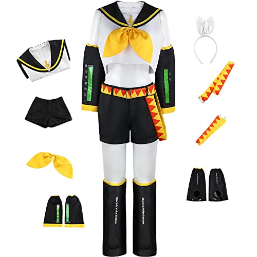 TFRVMA Rin Cosplay Costume Uniform Rin Len Cosplay Costume Outfit Len Cosplay Costume Full Set Halloween Outfit - A - Medium