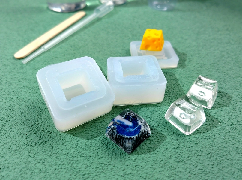 Keycap Mold, Glossy Touch Custom Epoxy Resin Casting Mold for Mechanical Keyboard, Artisan Keycaps Mold | 1U (ESC-size), 2-Part Mold