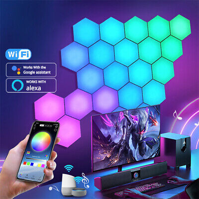 RGB Bluetooth LED Hexagon Light Indoor Wall Light APP Remote Control Night Light  | eBay