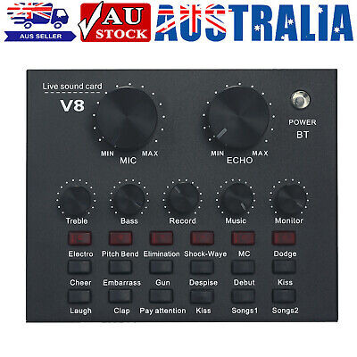 Sound Card V8 USB Audio Mixer Karaoke for Singing Chatting Live Video Streaming  | eBay