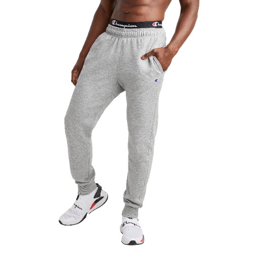 Champion Men's Jogger Sweatpants, Powerblend Fleece Joggers, Cuffed Ankle Jogger Sweatpants for Men, 31" Inseam - Large Oxford Gray-549314