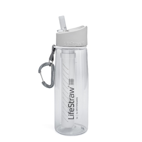 LifeStraw Go Water Filter Bottle with 2-Stage Integrated Filter Straw for Hiking, Backpacking, and Travel, Clear - Clear