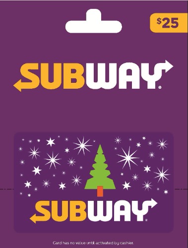 Subway Holidays Gift Card $25 - 
