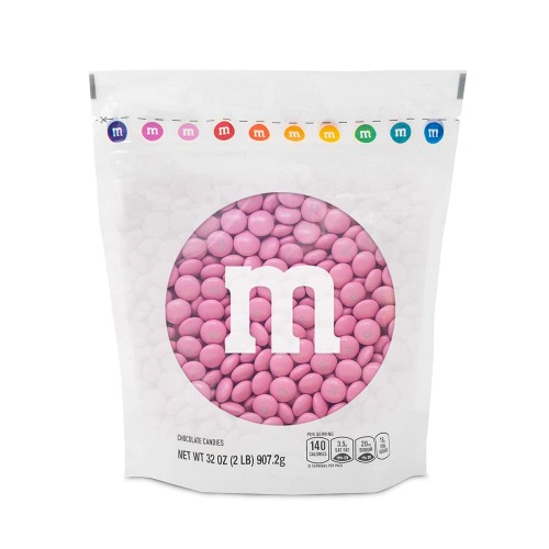 M&M’S Milk Chocolate Pink Candy - 2lbs of Bulk Candy in Resealable Pack for Candy Buffet, Baby Shower, Gender Reveal, Birthday Parties, Wedding Theme, Candy Bar, and Tasty Snacks for DIY Party - Pink 2 Pound