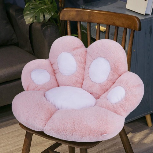 Reversible Armchair Seat Cushion Soft Cozy Bear Paw Shaped Chair Cushion Plush Comfort Seat Pad Office Cozy Warm Seat Pillow Relieves Back Coccyx Sciatica and Tailbone Pain Relief Chair Cushions - Paw-shaped, Pink