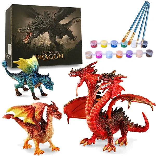 ARTLYMERS Kids Crafts, DIY 3D Dragon Painting Toys with 13 Color Educational Toy Painting Set Paint Your Own Gift Art and Craft Kit for Kids Boys Girls 3 4 5 6 7 8 9 Year Old