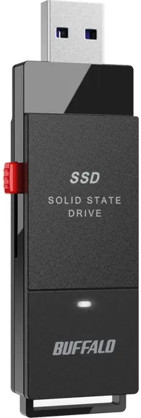 BUFFALO External SSD 1TB - Up to 600MB/s - USB-C - USB-A - USB 3.2 Gen 2 (Compatible with PS4 / PS5 / Windows/Mac) - External Solid State Drive Stick - ‎‎SSD-PUT1.0U3B - 1 TB Buffalo SSD-PUT Portable Stick SSD Drive