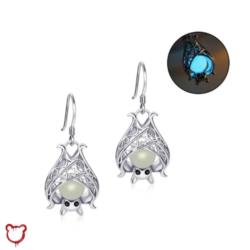 Sterling Silver Bat Earrings