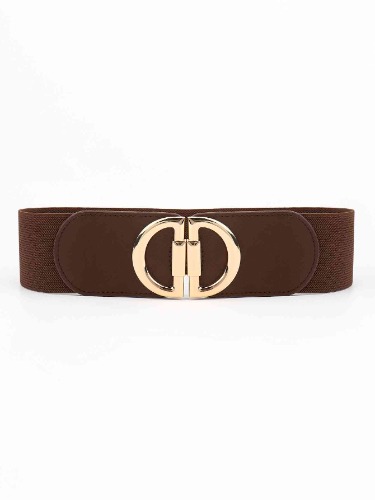 D Buckle Elastic Belt - Chestnut / One Size