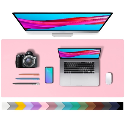 Aothia schreibtischunterlage leder,schreibtisch unterlagenmatte,Mauspad,Rutschfester Schreibtischschutz，wasserdichter Schreibtisch für Büro und Zuhause(91cm x 43cm,Fee Rosa) - Fee Rosa 91cm x 43cm