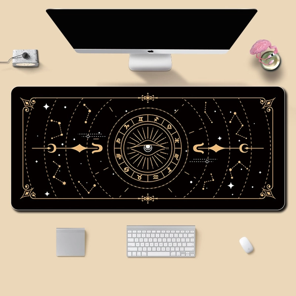 Zodiac Large Desk Pad Stars Keyboard Mat Astrology Lover Gifts - A
