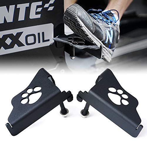 Xprite Foot Pegs with Dog Paw Compatible with 2007-2018 Jeep Wrangler JK JKU, Metal Steel Front Rest Pedals Door Off JK Foot Accessories- Set of 2 - JK-PAW