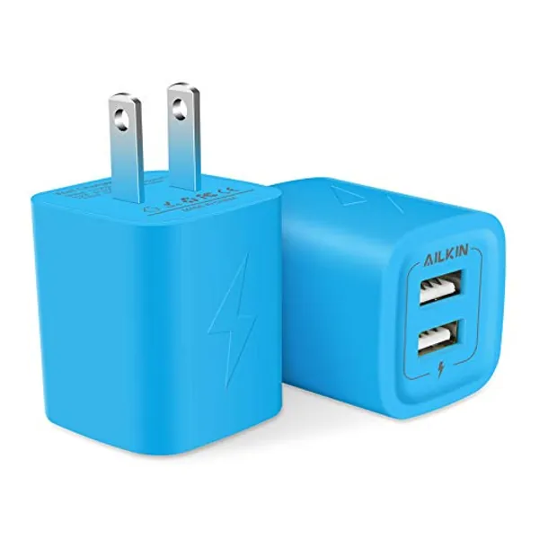 USB Charger Wall Plug, [2Pack-2Port] Fast Charging AC Power Adapter Block Cube for iPhone, Samsung Galaxy, Google Pixel, Moto, Blu, LG, ZTE, Camera, Charge Multiple USB Base