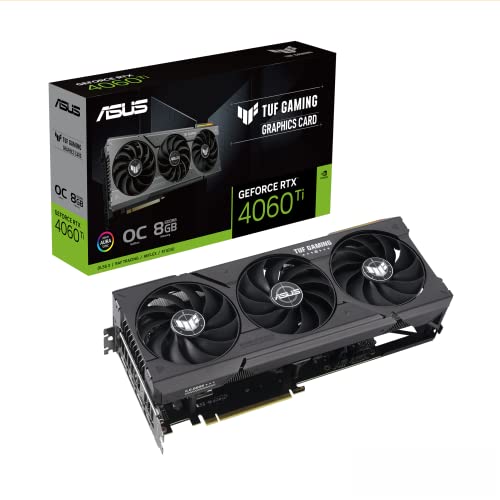 ASUS TUF Gaming GeForce RTX™ 4060 Ti OC Edition Gaming Graphics Card (PCIe 4.0, 8GB GDDR6, DLSS 3, HDMI 2.1a, DisplayPort 1.4a) - 4060TI - ‎TUF-RTX4060TI-O8G-GAMING