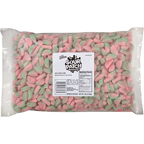SOUR PATCH KIDS Watermelon Soft & Chewy Candy, 80 oz Bag - Watermelon - 80 Ounce (Pack of 1)