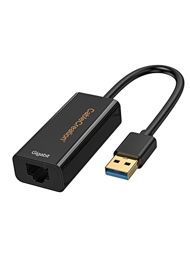 USB to Ethernet Adapter, CableCreation USB 3.0 to 10/100/1000 Gigabit Wired LAN Network Adapter Compatible with Nintendo Switch, Windows, MacBook, macOS, Mac Pro Mini, Laptop, PC and More - Black-1Pack