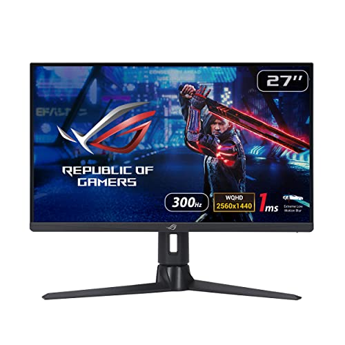 ASUS ROG Strix 27” 1440P Gaming Monitor (XG27AQMR) - 27”, QHD (2560 x 1440), Fast IPS, 300Hz, 1ms, G-SYNC Compatible, FreeSync Premium Pro, Extreme Low Motion Blur Sync, DisplayPort, DisplayHDR 600