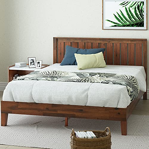 ZINUS Vivek Deluxe Wood Platform Bed Frame with Headboard / Wood Slat Support / No Box Spring Needed / Easy Assembly, Twin - Antique Espresso - Twin - with Headboard