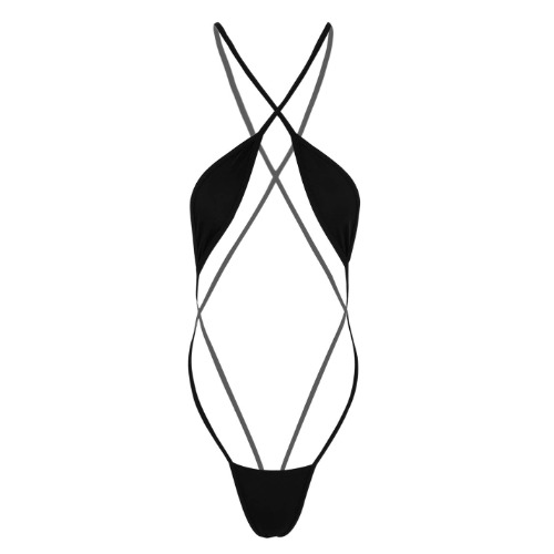 YEAHDOR Women's Sexy Sling Shot Micro Bikini Mini G-String Thong Bathing Suit One-Piece Swimsuit - Black