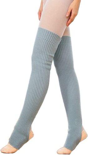 CHUNG Women Teenagers Over Knee Thigh High 29.5" Leg Warmers Stirrup Thermal Long Yoga Ballet Dance - One Size Light Blue