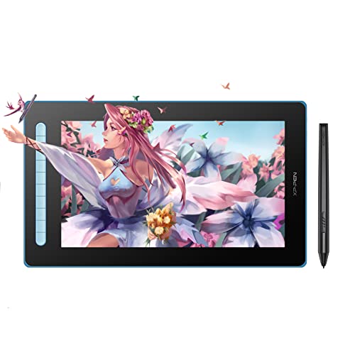 XP-PEN Artist 16 2. Generation Grafiktablett 15,4 Zoll Grafikmonitor, X3 Smart-Chip Stift mit 10 Schnellzugriffstasten, 127% sRGB Farbraum, Drawing Display zum Skizzieren, Zeichnen Blau - Blau
