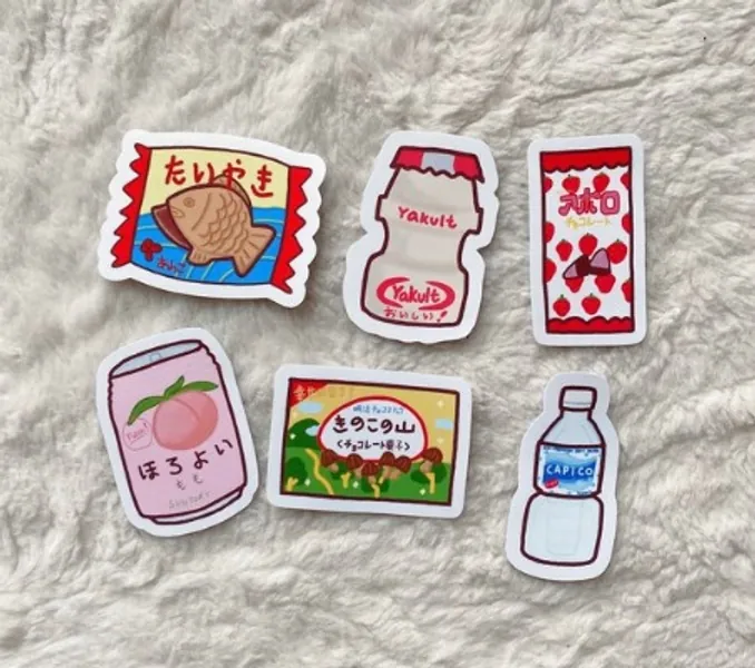 Cute Kawaii Asian Snacks Stickers Pack Handmade Die Cut | Etsy Canada
