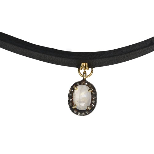 Diamond Moonstone Choker