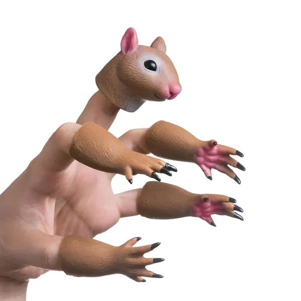 AQKILO Handi Squirrel Finger Hand Puppet Novelty Toys Finger Doll Props Animal Finger Puppet Gift