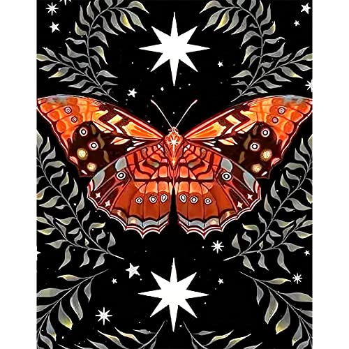 FILASLFT 2 Pack Diamond Painting Kits for Adults, Luna Moth Diamond Art Kits for Beginners, DIY 5D Flower& Plant Gem Art Painting, Diamond Dot Art Craft for Gift Home Wall Decor(12x16 inch) - B-009 Butterfly