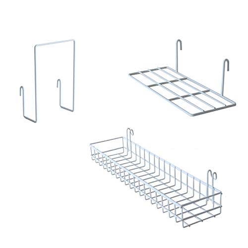 Wall Grid Panel Hanging Basket (Set of 3)