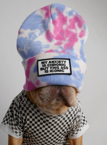 My Anxiety Is Chronic Tie Dye Beanie | COTTON CANDY