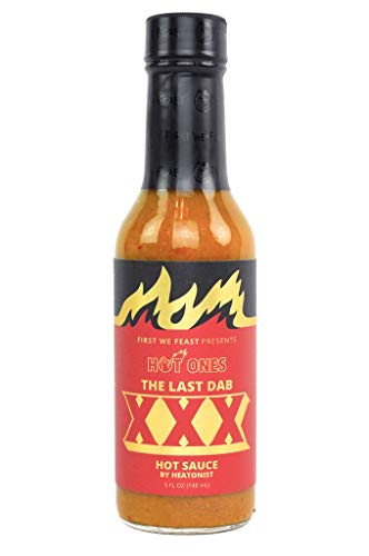 Hot Ones Last Dab XXX Hot Sauce, Pepper X is the World's Hottest Pepper: Chili-Pepper, Chocolate & Peach, Three Distinct Strains Clock Over 3 Million Scoville Heat Units, 5 fl oz Bottle (1-Pack) - XXX - 5 Fl Oz (Pack of 1)