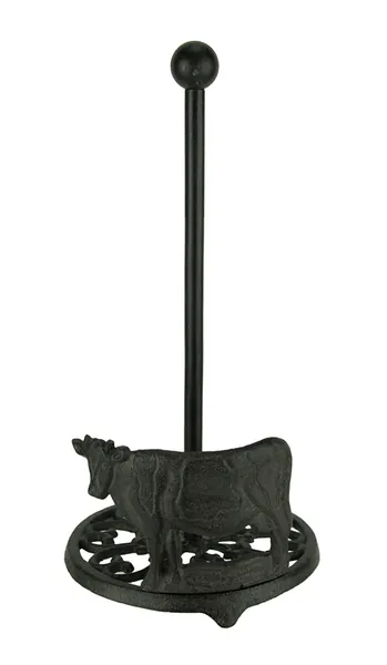 Cast Iron Standing Cow Paper Towel Holder - 