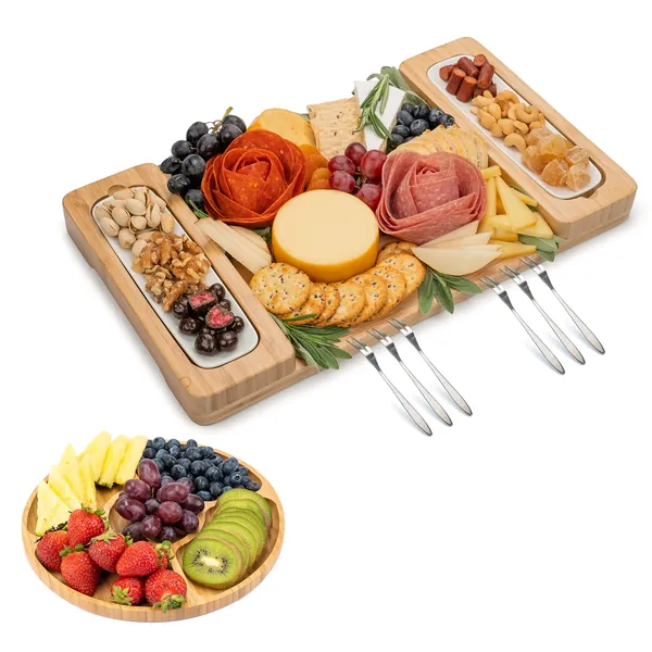 SMIRLY Bamboo Charcuterie Board Set